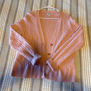 J. Crew Soft Pink Cable Knit Cardigan - size Medium